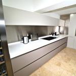 Handleless kitchen with island and breakfast bar Lytham