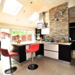 Handleless Fitted Kitchen in Preston with Corian worktops