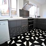 Keller Basalt grey gloss kitchen with Amtico flooring
