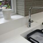 Corian window sill, upstand and sink detail