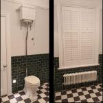 Traditional style high level WC by Burlington. The existing radiator under the window fitted perfectly with the theme.